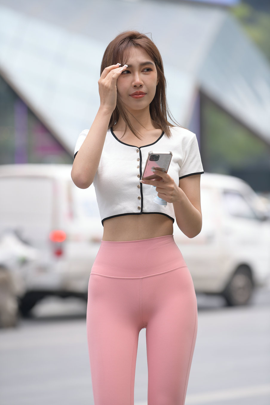 图片[2]-街拍粉色瑜伽裤女孩J2900 645P1V-20.7GB-华仔美图