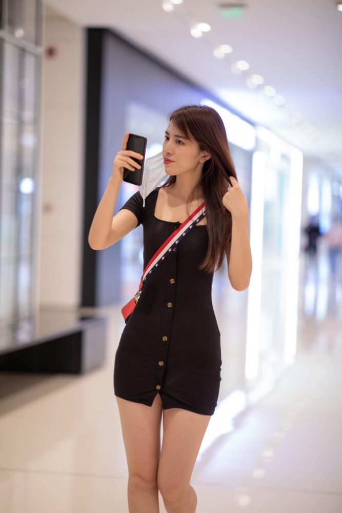 逛商场的黑色包臀裙美丽女孩【385P】00050-华仔美图