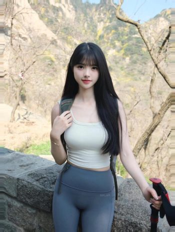 图片[9]-爱爬山的瑜伽裤MM，太甜美了！~-华仔美图